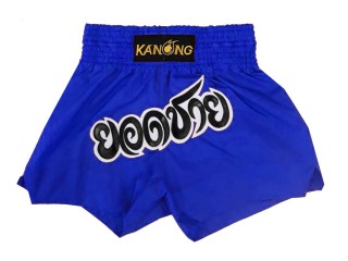 Kanong Personalised Blue Muay Thai Shorts : KNSCUST-1166