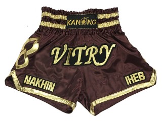 Kanong Personalised Maroon Muay Thai Shorts : KNSCUST-1164