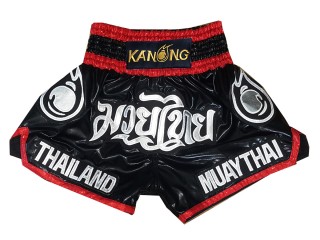 Kanong Muay Thai Kickboxing Shorts : KNS-118-Black