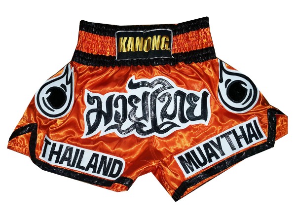 Kanong Muay Thai Kickboxing Shorts : KNS-118-Orange