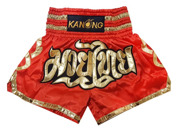 Kanong Muay Thai Kick boxing Shorts : KNS-121-Red