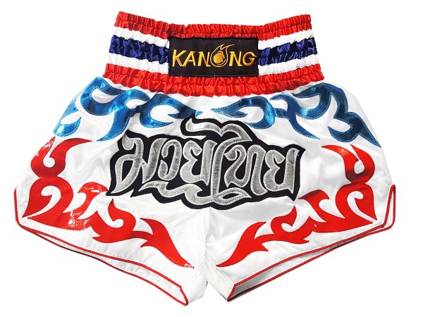 Kanong Thai boxing Shorts : KNS-122-White