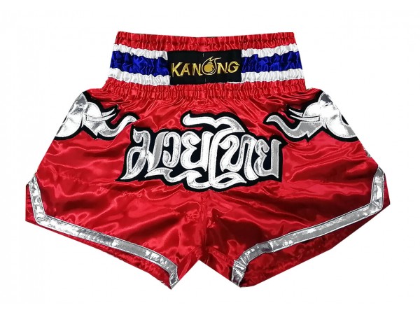 Kanong Muay Thai Kick boxing Shorts : KNS-125-Red