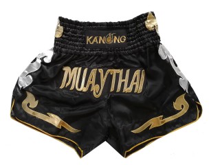 Kanong Muay Thai Kick boxing Shorts : KNS-126-Black