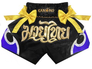 Kanong Kickboxing Shorts : KNS-131-Black-Blue