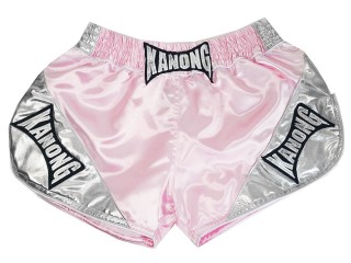 Kanong Kickboxing Shorts : KNSRTO-201-Pink-Silver