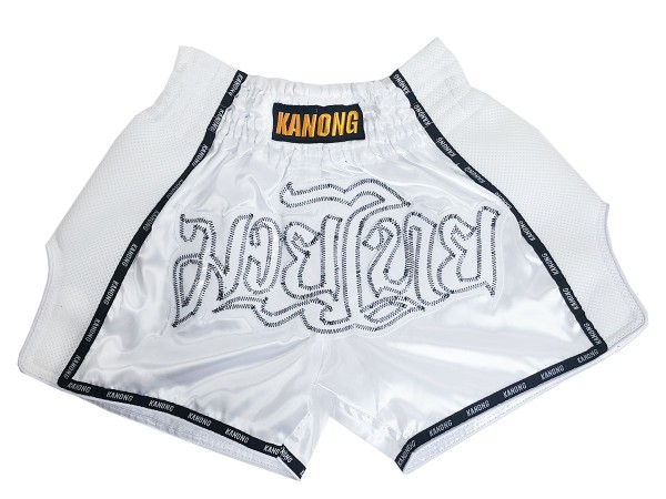 Kanong Retro Kickboxing Shorts : KNSRTO-206-White