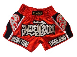 Kanong Retro Kickboxing Shorts : KNSRTO-207-RedMuay Thai 