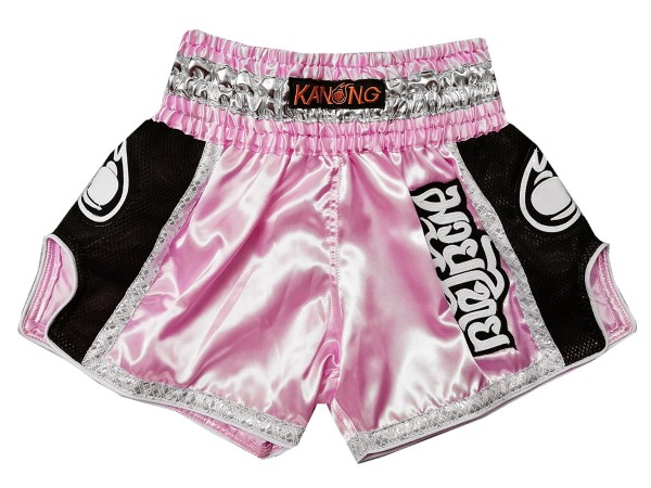 Kanong Womens Retro Kickboxing Shorts : KNSRTO-208-Pink