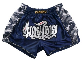 Kanong Retro Muay Thai boxing Shorts : KNSRTO-231-Navy