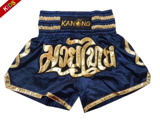 Kanong Kids Kickboxing Shorts : KNS-121-Navy-K