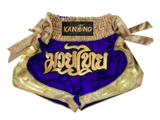 Kanong Muay Thai Shorts : KNS-132 Blue and Gold