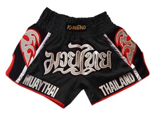 Kanong Retro Muay Thai Shorts : KNSRTO-207 Black