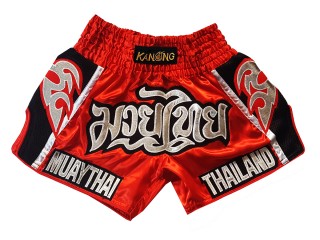 Kanong Retro Muay Thai Shorts : KNSRTO-207 Red 