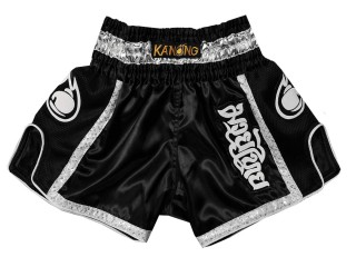 Kanong Retro Muay Thai Shorts : KNSRTO-208 Black