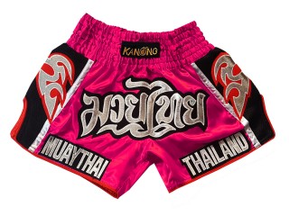 Kanong Womens Retro Kickboxing Shorts : KNSRTO-207 Pink