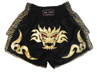 Boxsense Retro Muay Thai Fight Shorts : BXSRTO-026 Black