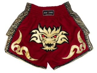 Boxsense Retro Muay Thai Training Shorts : BXSRTO-026 Maroon