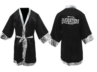 Customize Muay Thai boxing Robe :  KNFIR-125 Black
