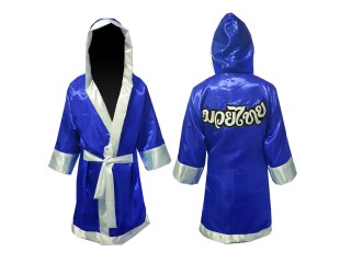 Customize MuayThai boxing Robe with hood : Blue
